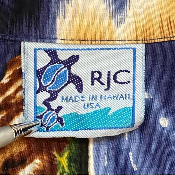 RJC Made in Hawaii Hibiscus Hawaiian Islands Camp Button Down Shirt - Picture 7 of 10
